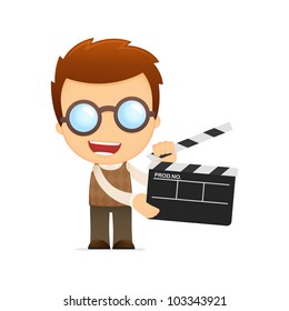 funny cartoon genius in various poses for use in advertising, presentations, brochures, blogs, documents and forms, etc.