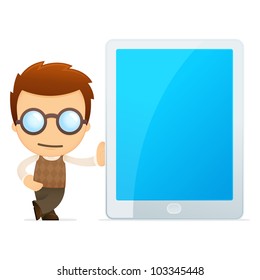 funny cartoon genius in various poses for use in advertising, presentations, brochures, blogs, documents and forms, etc.