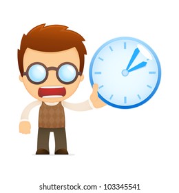 funny cartoon genius in various poses for use in advertising, presentations, brochures, blogs, documents and forms, etc.
