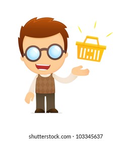 funny cartoon genius in various poses for use in advertising, presentations, brochures, blogs, documents and forms, etc.