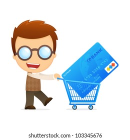 funny cartoon genius in various poses for use in advertising, presentations, brochures, blogs, documents and forms, etc.