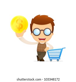 funny cartoon genius in various poses for use in advertising, presentations, brochures, blogs, documents and forms, etc.