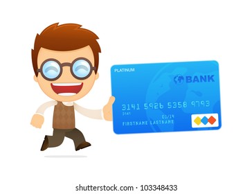 funny cartoon genius in various poses for use in advertising, presentations, brochures, blogs, documents and forms, etc.