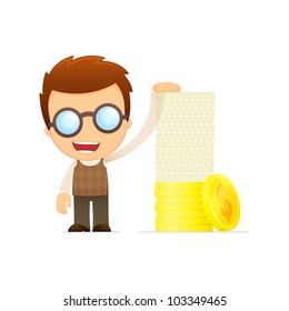 funny cartoon genius in various poses for use in advertising, presentations, brochures, blogs, documents and forms, etc.