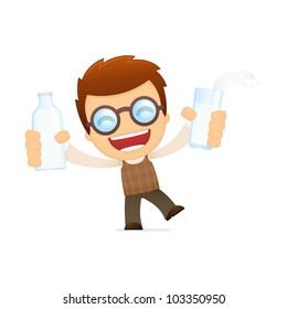 funny cartoon genius in various poses for use in advertising, presentations, brochures, blogs, documents and forms, etc.