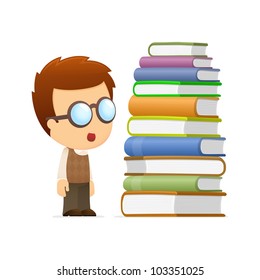 funny cartoon genius in various poses for use in advertising, presentations, brochures, blogs, documents and forms, etc.