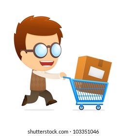 funny cartoon genius in various poses for use in advertising, presentations, brochures, blogs, documents and forms, etc.
