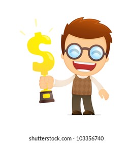 funny cartoon genius in various poses for use in advertising, presentations, brochures, blogs, documents and forms, etc.