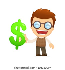 funny cartoon genius in various poses for use in advertising, presentations, brochures, blogs, documents and forms, etc.