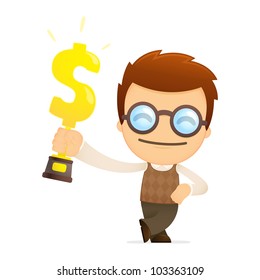 funny cartoon genius in various poses for use in advertising, presentations, brochures, blogs, documents and forms, etc.