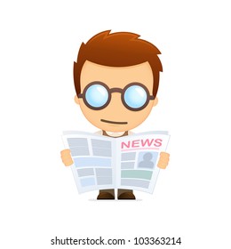 funny cartoon genius in various poses for use in advertising, presentations, brochures, blogs, documents and forms, etc.