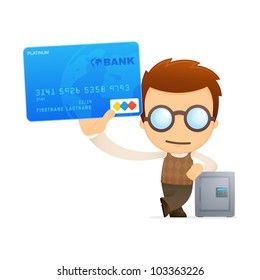 funny cartoon genius in various poses for use in advertising, presentations, brochures, blogs, documents and forms, etc.