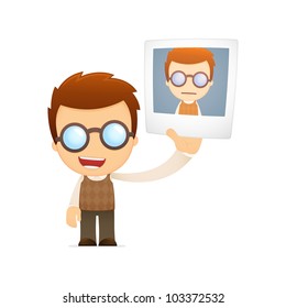 funny cartoon genius in various poses for use in advertising, presentations, brochures, blogs, documents and forms, etc.