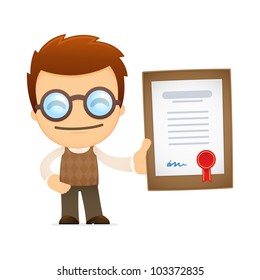 funny cartoon genius in various poses for use in advertising, presentations, brochures, blogs, documents and forms, etc.