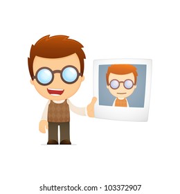 funny cartoon genius in various poses for use in advertising, presentations, brochures, blogs, documents and forms, etc.