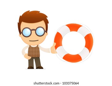 funny cartoon genius in various poses for use in advertising, presentations, brochures, blogs, documents and forms, etc.