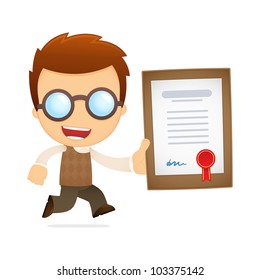 funny cartoon genius in various poses for use in advertising, presentations, brochures, blogs, documents and forms, etc.