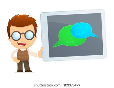 funny cartoon genius in various poses for use in advertising, presentations, brochures, blogs, documents and forms, etc.