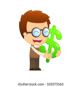 funny cartoon genius in various poses for use in advertising, presentations, brochures, blogs, documents and forms, etc.