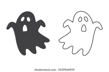 Divertido personaje fantasma de dibujos animados para el icono de Halloween