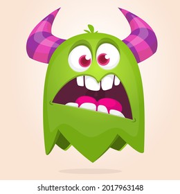 Funny cartoon ghost character. Illustration of cute and happy mythical monster alien creature. Halloween design. Great for party decoration, poster or package design