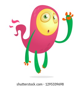 Funny cartoon ghost character. Vector illustration