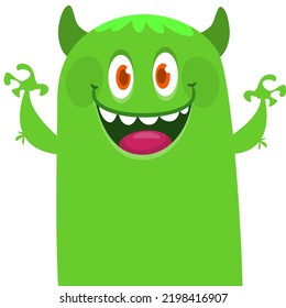 Funny cartoon ghost. Illustration of cute flying alien. Halloween design. Vector isolated