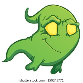 funny cartoon ghost on the white background