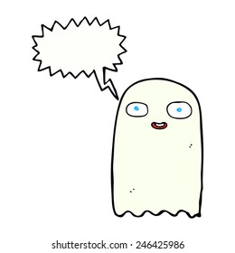 funny cartoon ghost with thought bubble