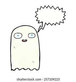 funny cartoon ghost with thought bubble