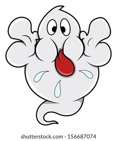 Funny Cartoon Ghost Tongue Out Halloween Stock Vector (Royalty Free ...