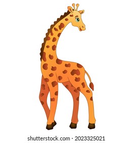 funny cartoon giraffe. inhabitant of the jungle, africa. characters for kids 
