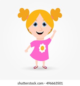 Funny cartoon girls