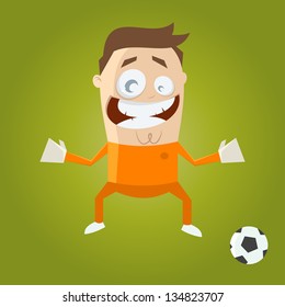 funny cartoon goalkeeper