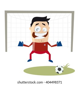 Funny Cartoon Goalkeeper Stock Vector (Royalty Free) 404498371 ...