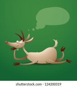 Funny Cartoon Goat 02, vector
