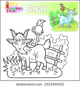 funny cartoon goat coloring book