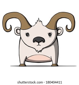 Funny cartoon goat. Vector illustration