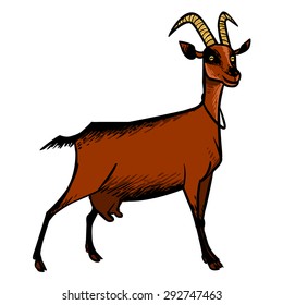 Funny cartoon goat. vector illustration