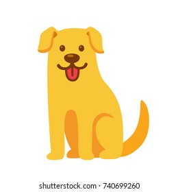 Funny cartoon Golden retriever drawing. Cute pet labrador vector illustration.