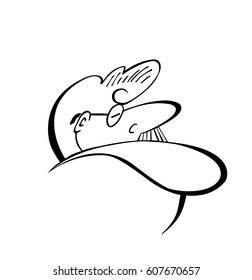  funny cartoon grandfather pattern. stylish grandfather