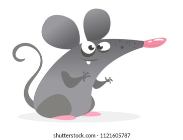 Funny Cartoon Mouse Vector Illustration Isolated Stock Vector (Royalty ...