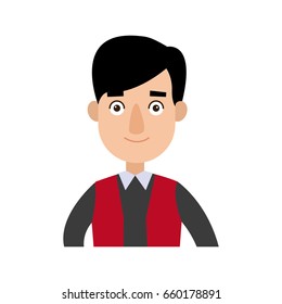 funny cartoon guy in formal clothes gesturing