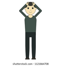 Funny cartoon guy isolated on white background