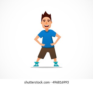 Funny Cartoon Guy. Vector Illustration.