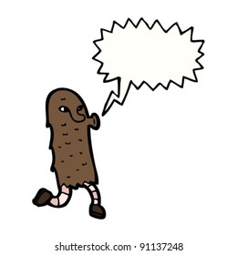 funny cartoon hairy monster running