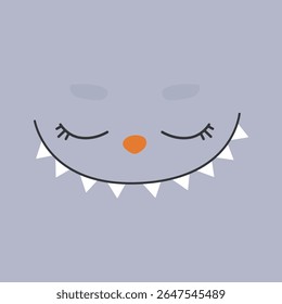 funny cartoon halloween face. vector illustration