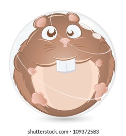 funny cartoon hamster in a ball