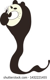 funny cartoon hand drawn snake.