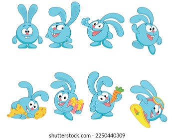 Funny cartoon hare. Good for invitations, web designs, t-shirts, wall art, labels, scrapbooking, paper crafts, stickers, business cards.